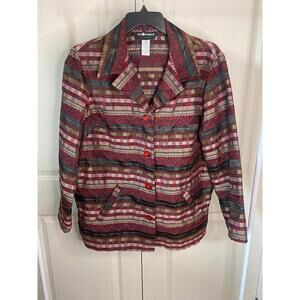 Sag Harbor striped button up blazer jacket